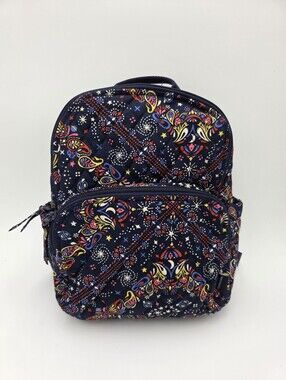 NEW Vera Bradley Women's Premium Cotton Small Banbury Backpack Starry Paisley